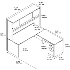 Bush Business Furniture L-Desks<Westfield 72W L Shaped Desk with Hutch and Mobile File Cabinet, (SRC0018MASU)