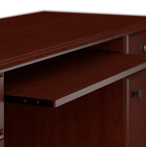 Bush Business Furniture L-Desks<66"W Arlington L Shaped Desk with Drawers and Keyboard Tray, Harvest Cherry (WC65570-03K)