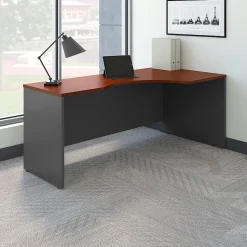 Bush Business Furniture Corner Desks<Westfield 72"W Right Handed Corner Desk, Hansen Cherry/Graphite Gray (WC24423)