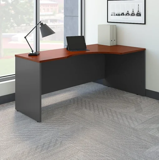 Bush Business Furniture Corner Desks<Westfield 72"W Right Handed Corner Desk, Hansen Cherry/Graphite Gray (WC24423)