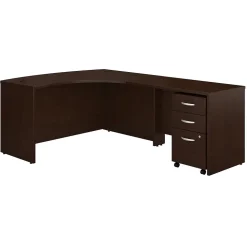 Bush Business Furniture Corner Desks<Westfield Right Handed L Shaped Desk with Mobile File Cabinet, (SRC007MRRSU)