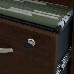 Bush Business Furniture Corner Desks<Westfield Right Handed L Shaped Desk with Mobile File Cabinet, (SRC007MRRSU)