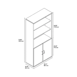 Bush Business Furniture Bookcases<Westfield 72.8"H 5-Shelf Bookcase with Adjustable Shelves, Wood (SRC103MR)