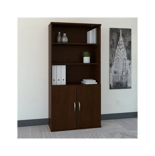 Bush Business Furniture Bookcases<Westfield 72.8"H 5-Shelf Bookcase with Adjustable Shelves, Wood (SRC103MR)