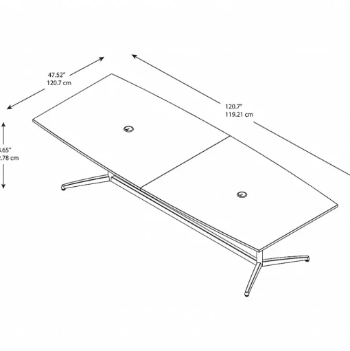 Bush Business Furniture Conference Room Tables<120W x 48D Boat Shaped Conference Table with Metal Base, (99TBM120MRSVK)