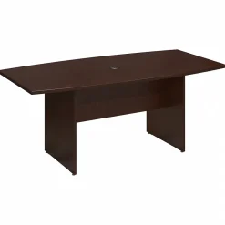 Bush Business Furniture Conference Room Tables<72W x 36D Boat Shaped Conference Table with Wood Base, (99TB7236MR)