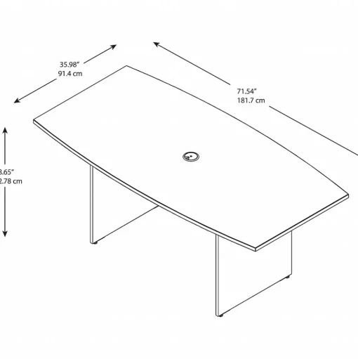 Bush Business Furniture Conference Room Tables<72W x 36D Boat Shaped Conference Table with Wood Base, (99TB7236MR)