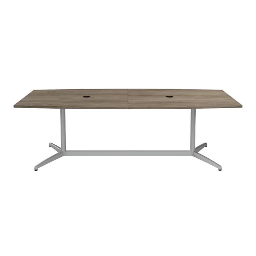 Bush Business Furniture Conference Room Tables<96W x 42D Boat Shaped Conference Table with Metal Base, Modern Hickory (99TBM96MHSVK)
