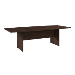 Bush Business Furniture Conference Room Tables<96W x 42D Boat Shaped Conference Table with Wood Base, Black Walnut (99TB9642BWK)