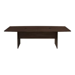 Bush Business Furniture Conference Room Tables<96W x 42D Boat Shaped Conference Table with Wood Base, Black Walnut (99TB9642BWK)