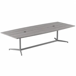 Bush Business Furniture Conference Room Tables<120W x 48D Boat Shaped Conference Table with Metal Base, (99TBM120PGSVK)