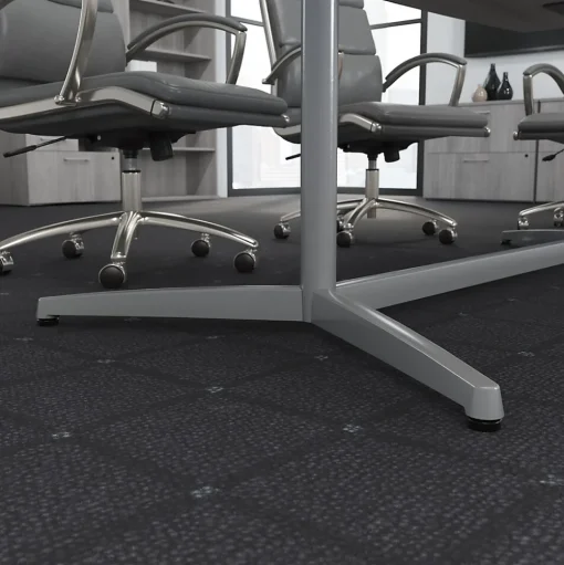 Bush Business Furniture Conference Room Tables<120W x 48D Boat Shaped Conference Table with Metal Base, (99TBM120PGSVK)