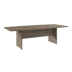 Bush Business Furniture Conference Room Tables<96W x 42D Boat Shaped Conference Table with Wood Base, Modern Hickory (99TB9642MHK)
