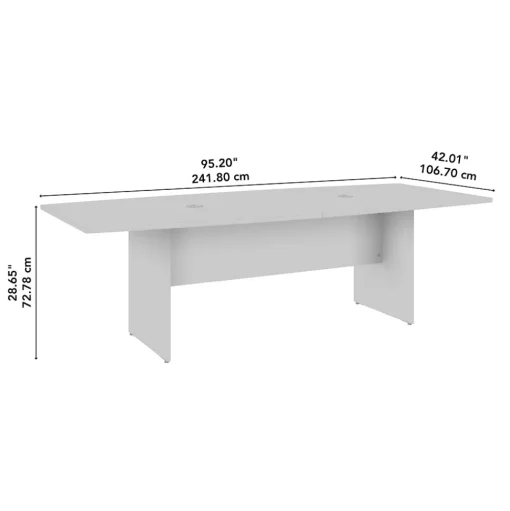 Bush Business Furniture Conference Room Tables<96W x 42D Boat Shaped Conference Table with Wood Base, Modern Hickory (99TB9642MHK)