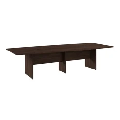 Bush Business Furniture Conference Room Tables<120W x 48D Boat Shaped Conference Table with Wood Base, Black Walnut (99TB12048BWK)