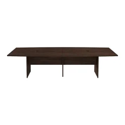 Bush Business Furniture Conference Room Tables<120W x 48D Boat Shaped Conference Table with Wood Base, Black Walnut (99TB12048BWK)