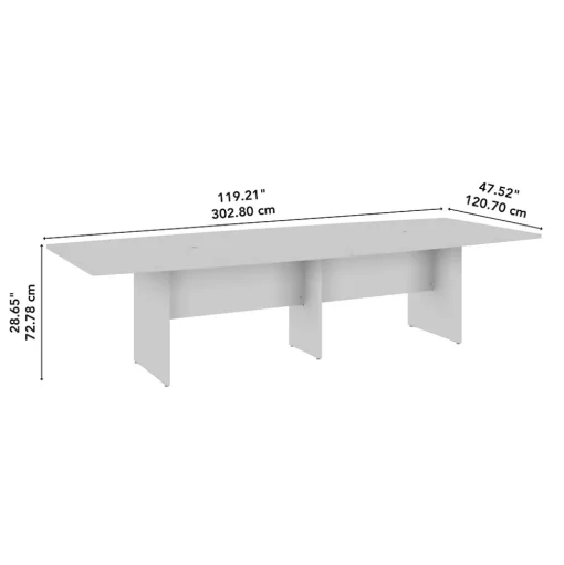Bush Business Furniture Conference Room Tables<120W x 48D Boat Shaped Conference Table with Wood Base, Black Walnut (99TB12048BWK)