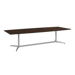 Bush Business Furniture Conference Room Tables<120W x 48D Boat Shaped Conference Table with Metal Base, Black Walnut (99TBM120BWSVK)