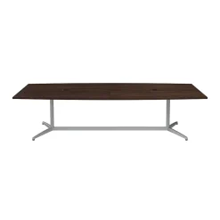 Bush Business Furniture Conference Room Tables<120W x 48D Boat Shaped Conference Table with Metal Base, Black Walnut (99TBM120BWSVK)