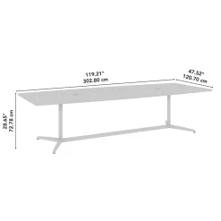 Bush Business Furniture Conference Room Tables<120W x 48D Boat Shaped Conference Table with Metal Base, Black Walnut (99TBM120BWSVK)