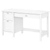 Bush Furniture Computer Desks<Broadview 54"W Computer Desk with Drawers, Pure White (BDD254WH-03)