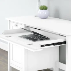 Bush Furniture Computer Desks<Broadview 54"W Computer Desk with Drawers, Pure White (BDD254WH-03)