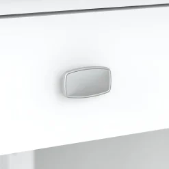 Bush Furniture Computer Desks<Broadview 54"W Computer Desk with Shelves, Pure White (BDD154WH-03)