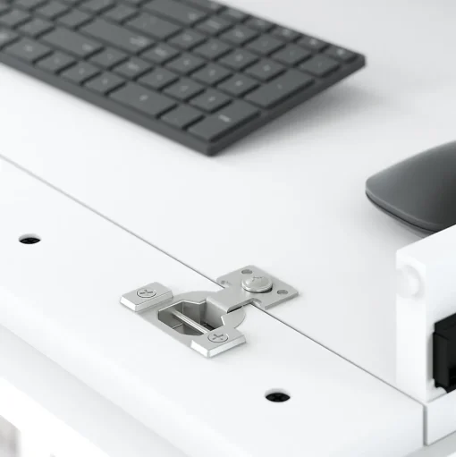 Bush Furniture Computer Desks<Broadview 54"W Computer Desk with Shelves, Pure White (BDD154WH-03)