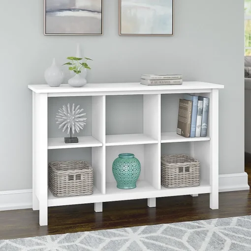 Bush Furniture Bookcases<Broadview 6 Cube Storage Bookcase, Pure White (BDB145WH-03)