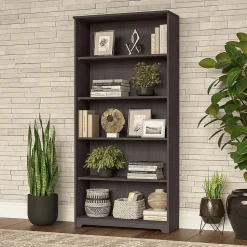 Bush Furniture Bookcases<Cabot 66" 5-Shelf Bookcase with Adjustable Shelves, (WC31766)