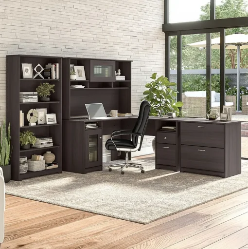 Bush Furniture Bookcases<Cabot 66" 5-Shelf Bookcase with Adjustable Shelves, (WC31766)
