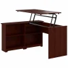 Bush Furniture Standing Desks<Cabot 52"W 3 Position Sit to Stand Corner Bookshelf Desk, Harvest Cherry (WC31416)