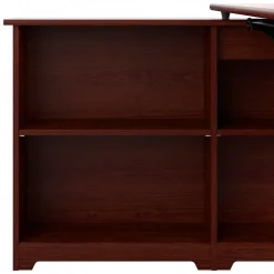 Bush Furniture Standing Desks<Cabot 52"W 3 Position Sit to Stand Corner Bookshelf Desk, Harvest Cherry (WC31416)
