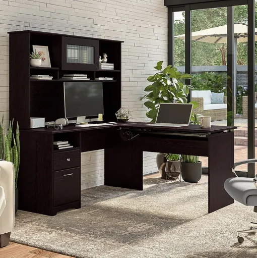 Bush Furniture Computer Desks<Cabot 60"W Computer Desk with Drawers, (WC31860)