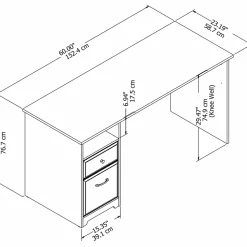 Bush Furniture Computer Desks<Cabot 60"W Computer Desk with Drawers, (WC31860)