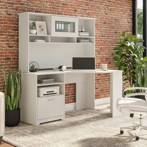 Bush Furniture Office Desks<Cabot 60"W Corner Desk with Storage, (WC31915K)