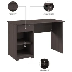 Bush Furniture Computer Desks<Cabot 48"W Computer Desk with Storage, Heather Gray (WC31747)