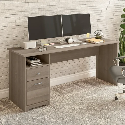 Bush Furniture Computer Desks<Cabot 72"W Computer Desk with Drawers, (WC31272)