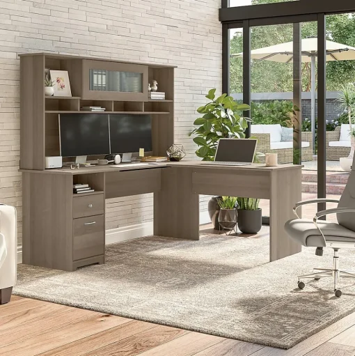 Bush Furniture Computer Desks<Cabot 72"W Computer Desk with Drawers, (WC31272)