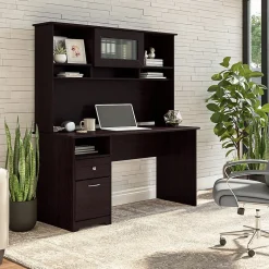 Bush Furniture Computer Desks<Cabot 60"W Computer Desk with Hutch, (CAB042EPO)