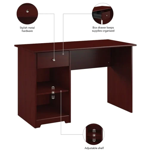 Bush Furniture Computer Desks<Cabot 48"W Computer Desk with Storage, Harvest Cherry (WC31447)