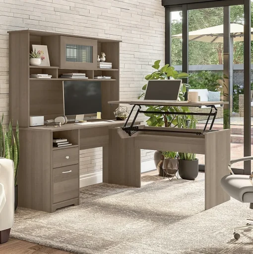 Bush Furniture Computer Desks<Cabot 60"W Computer Desk with Drawers, (WC31260)