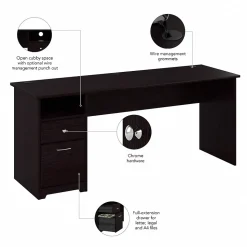 Bush Furniture Computer Desks<Cabot 72"W Computer Desk with Drawers, (WC31872)