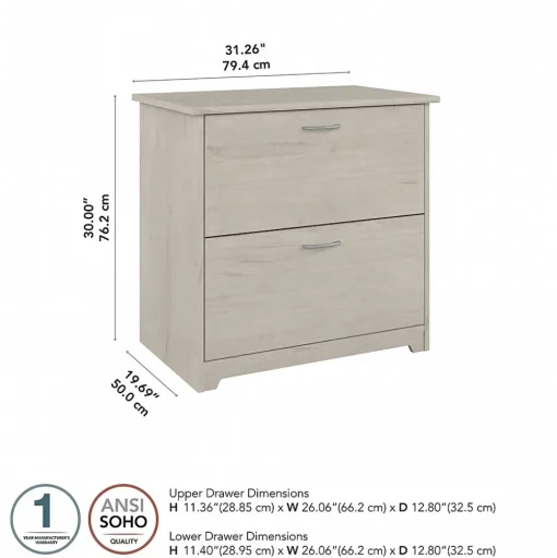 Bush Furniture File Cabinets<Cabot 31"W 2-Drawer Lateral File Cabinet, Letter/Legal, (WC31180)
