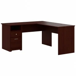 Bush Furniture Office Desks<Cabot 60"W L Shaped Computer Desk with Drawers, (CAB044HVC)