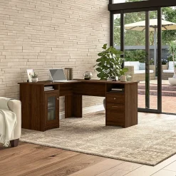 Bush Furniture Office Desks<Cabot 60"W L Shaped Computer Desk, (WC31030-03K)