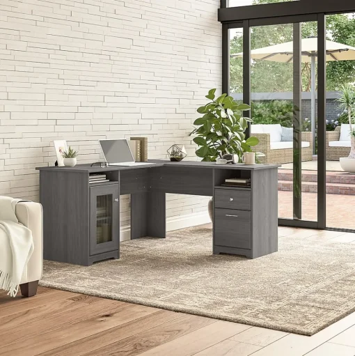 Bush Furniture L-Desks<Cabot 60"W Wood L-Shaped Computer Desk, (WC31330K)