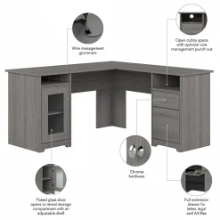 Bush Furniture L-Desks<Cabot 60"W Wood L-Shaped Computer Desk, (WC31330K)