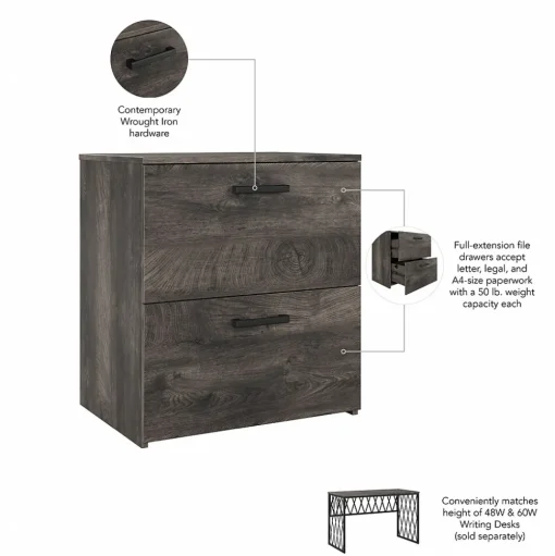 Bush Furniture File Cabinets<City Park 2 Drawer Lateral File Cabinet, (CPF127GH-03)