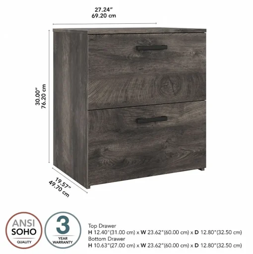 Bush Furniture File Cabinets<City Park 2 Drawer Lateral File Cabinet, (CPF127GH-03)
